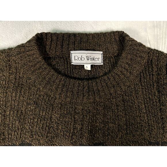 Vintage Sweater Mens Size L Rob Winter Scandinavian Artsy Grandpa Nordic Soft - Picture 4 of 9